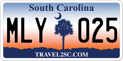 SC license plate MLY025