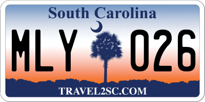 SC license plate MLY026