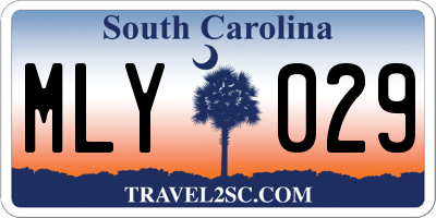 SC license plate MLY029