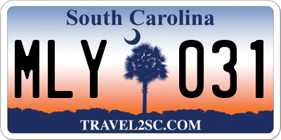 SC license plate MLY031
