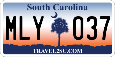SC license plate MLY037