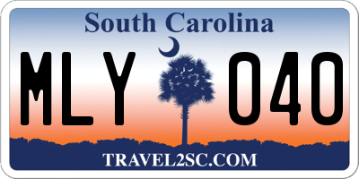 SC license plate MLY040