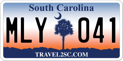 SC license plate MLY041