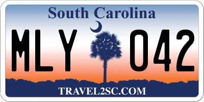SC license plate MLY042