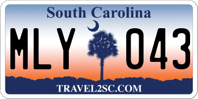 SC license plate MLY043