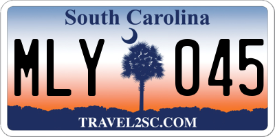 SC license plate MLY045