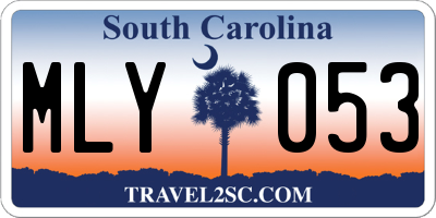 SC license plate MLY053