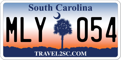 SC license plate MLY054