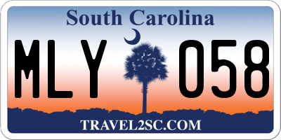 SC license plate MLY058