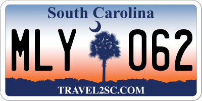 SC license plate MLY062