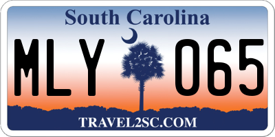 SC license plate MLY065