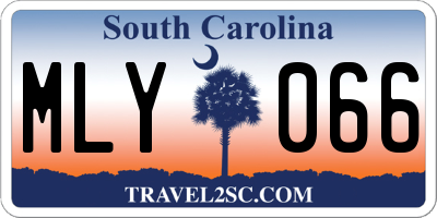 SC license plate MLY066