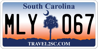 SC license plate MLY067