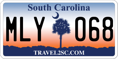 SC license plate MLY068