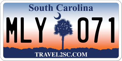 SC license plate MLY071