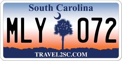 SC license plate MLY072