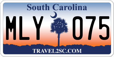 SC license plate MLY075