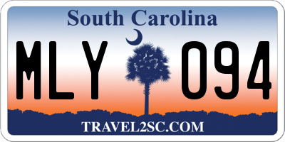 SC license plate MLY094