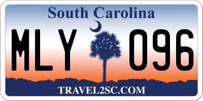 SC license plate MLY096