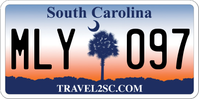 SC license plate MLY097