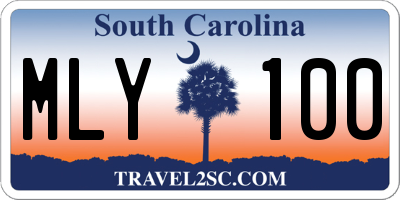 SC license plate MLY100