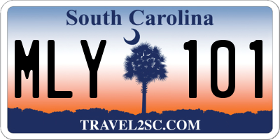 SC license plate MLY101