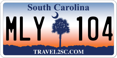SC license plate MLY104