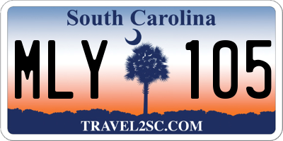 SC license plate MLY105