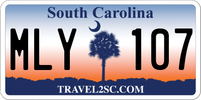 SC license plate MLY107
