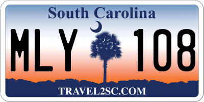 SC license plate MLY108