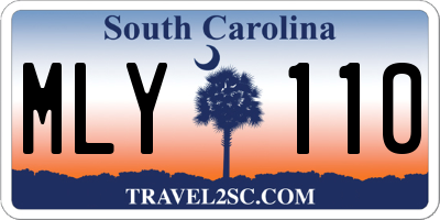 SC license plate MLY110
