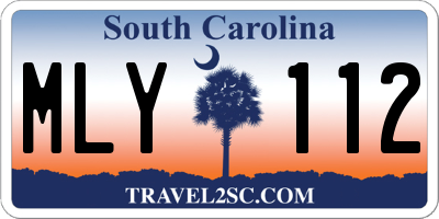 SC license plate MLY112