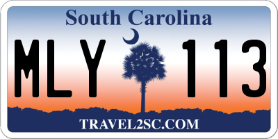 SC license plate MLY113