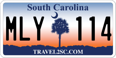 SC license plate MLY114