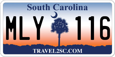 SC license plate MLY116