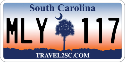SC license plate MLY117