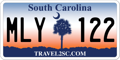 SC license plate MLY122