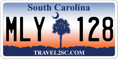 SC license plate MLY128