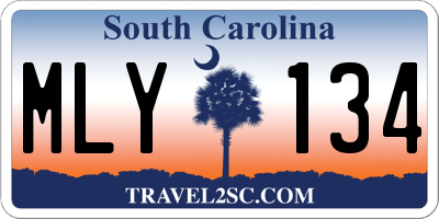 SC license plate MLY134