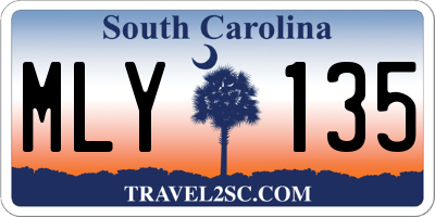 SC license plate MLY135