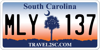 SC license plate MLY137