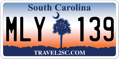 SC license plate MLY139