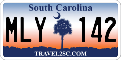 SC license plate MLY142