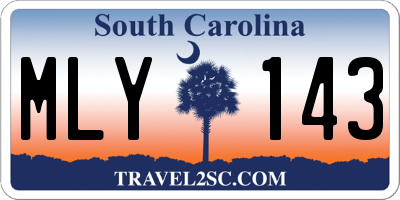 SC license plate MLY143