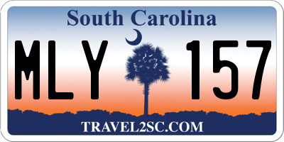 SC license plate MLY157