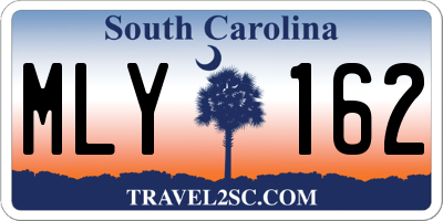 SC license plate MLY162