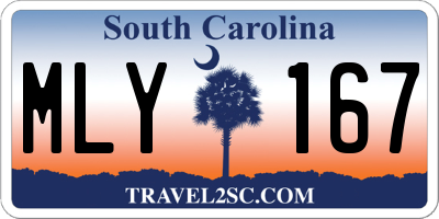 SC license plate MLY167