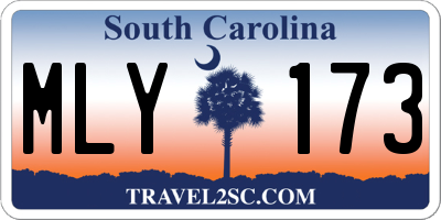 SC license plate MLY173