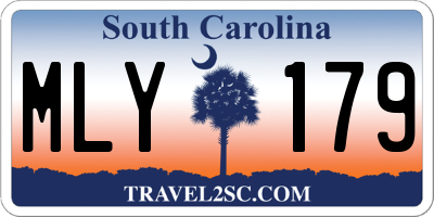 SC license plate MLY179