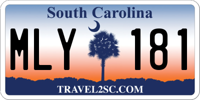 SC license plate MLY181